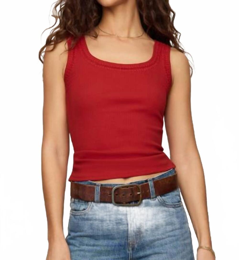 NEW Z SUPPLY larkin whipstitch tank top in chili pepper